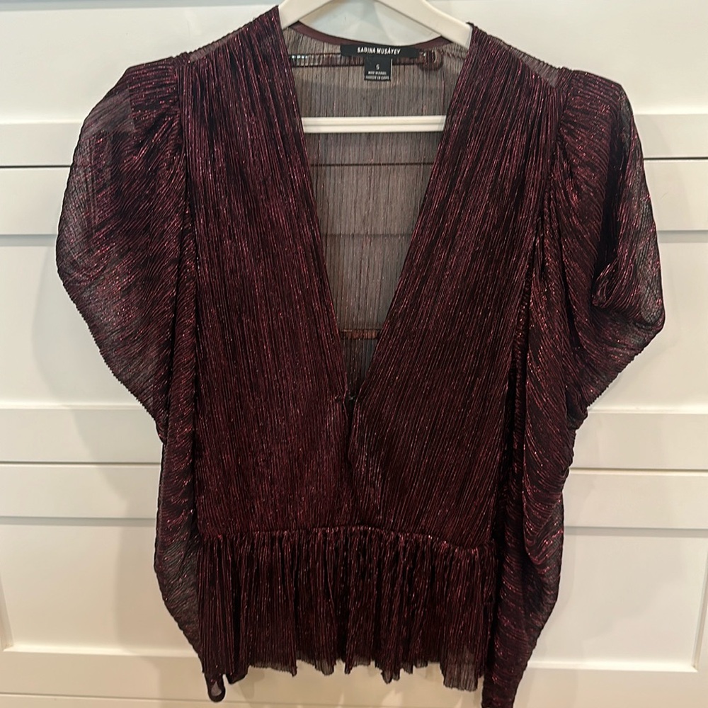 Sabina Musayev metallic long sleeved blouse